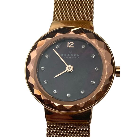 Beautiful Skagen Leonora Women's Watch 25mm Rose Gold Stainles Steel New Battery - Picture 1 of 8